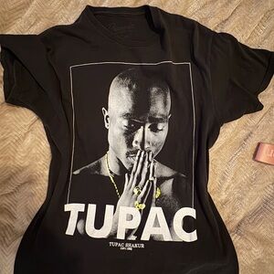 Tupac Graphic Tee - Black with White Print